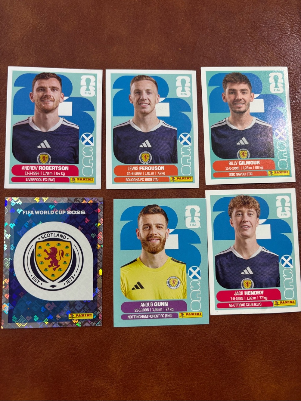 Panini Scotland Stickers - Blue, Yellow & Red Details